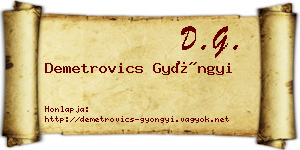 Demetrovics Gyöngyi névjegykártya