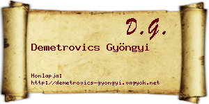 Demetrovics Gyöngyi névjegykártya