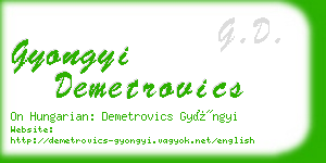 gyongyi demetrovics business card